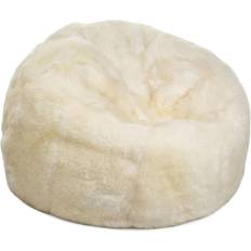 Poltrone sacco Natures Collection Long Wool Sheepskin Bean Bag 92 cm x 93 cm Ivory Poltrona sacco