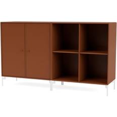 Plast Sideboards Montana Furniture Pair With White Legs Skänk Hazelnut 139,2 x 69,6 x D 38 cm Sideboard