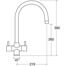 CDA TC55CH Monobloc tap neck