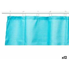 Blue Shower Curtains Berilo Blue Polyester Shower Curtain 180 x 180 cm 12 Units