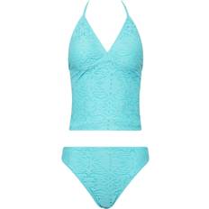 Turquoise - Women Tankinis LTS Tall Crochet Tankini - Turquoise Blue