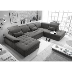 Möbel Stella Trading WAYNE Convertible Dark Gray Sofa 340cm 5-Sitzer