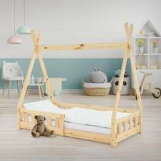 ML Design Kinderbett tipi kinderhaus rausfallschutz holz hausbett