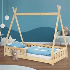 ML Design Kinderbett + matratze rausfallschutz tipi holzbett hausbett