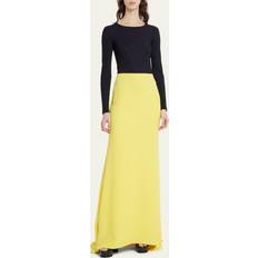 Yellow Skirts Valentino Yellow Flared Maxi Skirt Mus Tuscan Sun IT