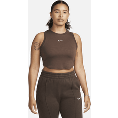 Nike Ribbed Cropped Tank Top - Baroque Brown/Sail