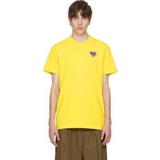 Moncler Uni T-shirts Moncler Men's Heart Logo T-Shirt - Yellow