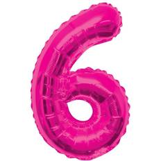 Foil Balloons Unique 6 Pink 34" Numeral Balloon