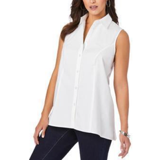 Jessica London Shirts Jessica London Poplin Sleeveless Shirt - White