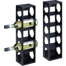 Noir Range-bouteilles Relaxdays Étagère À vin pour 5 bouteilles 53x14x12 cm Range-bouteilles