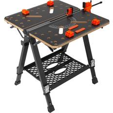 Folding work table VEVOR folding work table workbench sawhorse 1000 lbs capacity adjustable heights