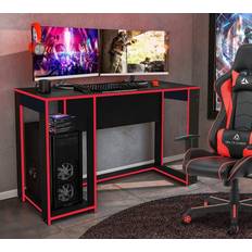 Gaming Desks GRS Ross Gaming Desk Computer Table Workstation Bright Trim - Black, 1199x536x754mm