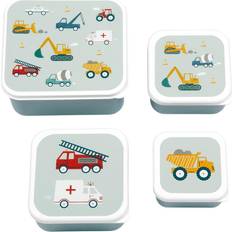 A Little Lovely Company Babyverzorging A Little Lovely Company Kinder-Lunchboxen Vehicles, 4er-Set