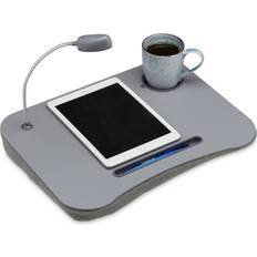 Relaxdays Laptop tray with cup holder and led light travel laptop desk lapdesk knee table