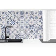 Carreaux Crédence Adhésive - Blue Ceramic Tiles Agadir Dimension HxL 50 cm x 50 cm Smart