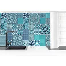 Carreaux Crédence Adhésive Moroccan Mosaic Tiles Turquoise Dimension HxL 50 cm x 50 cm Smart