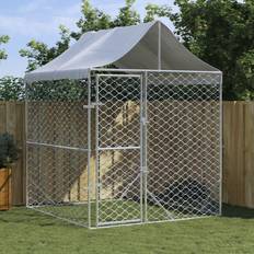 Dog Kennels Pets vidaXL Dog Kennel with Roof