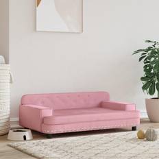 vidaXL Hundbädd rosa 90x53x30 sammet