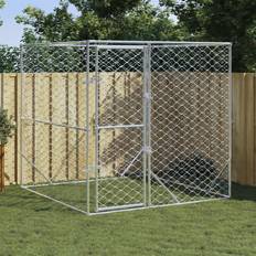 vidaXL Dog Kennel Silver 2x2x2 m