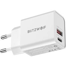 BlitzWolf Batterier & Opladere BlitzWolf oplader BW-S20, USB, USB-C, 20W hvid