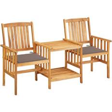 Legno Set da Bistrot vidaXL Sedie Giardino con Cuscini e Tavolino in Massello di Acacia cod mxl 39418 Set da Bistrot