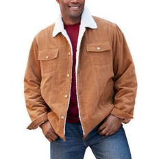 Brown sherpa lined jacket KingSize Men'sBig & Tall Sherpa-Lined Trucker Jacket - Maple Brown