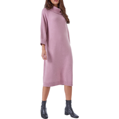 Roman Roll Neck Knitted Midi Dress - Light Pink