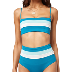 Stripes Bikinis L*Space Rebel Stripe Bikini Top - Mediterranean/Cream Pool