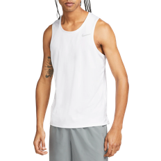 Men - Polyester Tank Tops NIKE Miler Men's Dri-FIT Running Tank - White