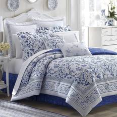 Laura Ashley Charlotte Bedspread Blue, White (269.2x233.7cm)