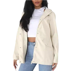 Brave Soul Saffy Hooded Rain Mac - Beige