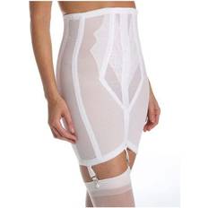 White - Women Girdles Rago Women's High Waist Open Bottom Girdle W/ Garters - White