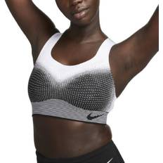 Nike Swoosh Flyknit Women's Sports Bra - Black/White/Bright Crimson