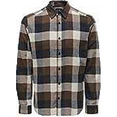 Ruskea Paidat Only & Sons Paita OnsGudmund LS 3T Check Shirt Ruskea