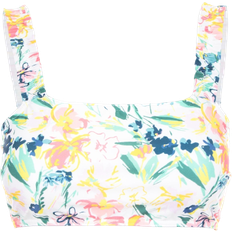 White Bikini Tops Ted Baker Malray Floral Ruffle Bikini Top - White