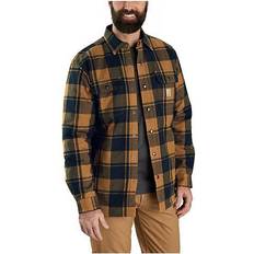 Carhartt Men's Relaxed Fit Flannel Sherpa-Lined Shirt Jac Brown