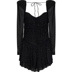 ROTATE Birger Christensen Kjoler ROTATE Birger Christensen Mesh Mini Ruffle Dress Kvinde Kjoler hos Magasin Black