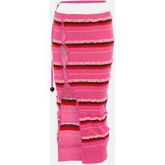 Jacquemus Ribbstickad Midikjol - Pink