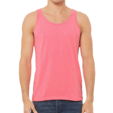 Men - Pink Tank Tops Bella+Canvas Jersey Tank - Neon Pink