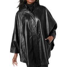 Jessica London Capes & Ponchos Jessica London Leather Poncho - Black