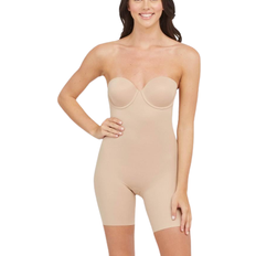 Spanx Women Bodysuits Spanx Women's Strapless Cupped Midthigh Bodysuit - Beige