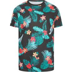 BadRhino Big & Tall Hawaiian Print T-shirt - Black