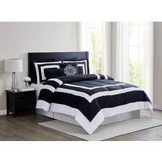 London Fog Raynes Bedspread White, Black (228.6x228.6cm)