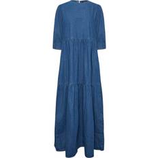 LTS Tall Denim Tiered Midi Dress - Blue