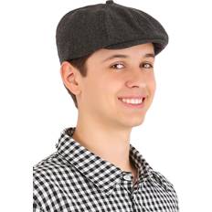 Grey Caps Fancy Dress Adult Newsboy Hat Black/Gray