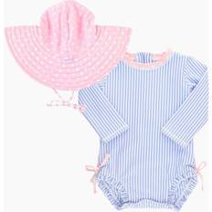 Girls - Nylon Other Sets Girl's Seersucker Rashguard And Sun Hat Set, 3M-2 Multi 18-24 Months