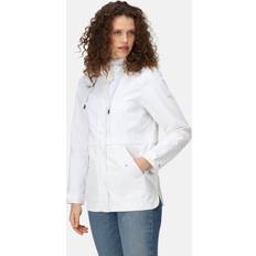 White - Women Rain Clothes Regatta Waterproof Women's White Bayla Rain Jacket