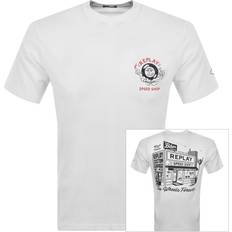 Replay Herr T-shirt Kortärmad Rund Hals - Vit