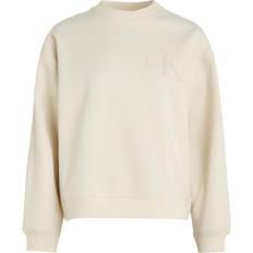 Calvin Klein Donna Maglioni Calvin Klein Felpa Chenille CK Crewneck Jeans - Écru