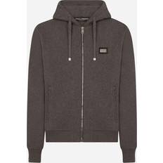 Dolce & Gabbana Grey Jumpers Dolce & Gabbana Cotton jersey hoodie